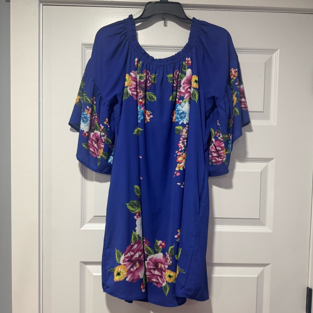 Umgee Blue Flutter Sleeve Sundress
